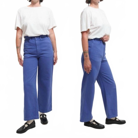 GRAVEL & GOLD Pants - GRAVEL & GOLD Placer High Rise Straight Leg Pants in Labourer Blue Size 32 | 14